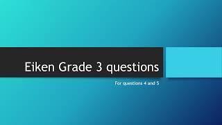 Eiken grade 3 speaking questions set 1 [upl. by Jilleen]