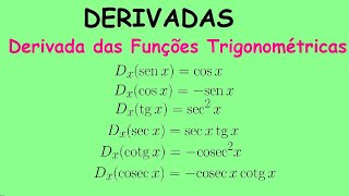 Derivadas Das Funções Trigonométricas [upl. by Esiuolyram]