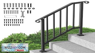 VEVOR 23 Step Handrails for Outdoor for Seniors Porch Deck Black Retro Review [upl. by Ettesel177]