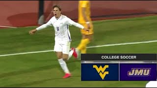 West Virginia vs JMU Soccer Highlights [upl. by Anayek]