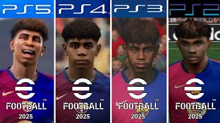 eFootball 2025 PS5 Vs PS4 Vs PS3 Vs PS2 [upl. by Tandi]