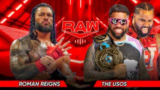 Roman Reigns vs Jey Uso amp Jimmy Uso Full Match WWE Raw Highlights Today [upl. by Diehl940]