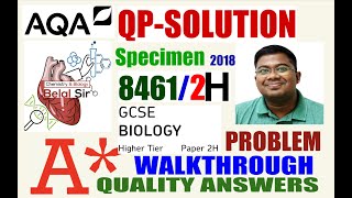 AQA GCSE BIOLOGY 84612H SPECIMEN 2018 QP [upl. by Anawqahs893]