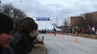 Human Dogsled Championship at Lowell Winterfest [upl. by Enyahs]