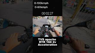 RTR 160 2V acceleration test tvsapache racingthrills rtr acceleration automobile motorcycle [upl. by Ahsiram566]