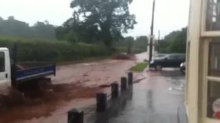 Flooding hits Shropshire road [upl. by Ydissahc]