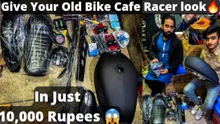 Modify Your Bike In Cafe Racer For only 10000 Rupees  Cheapest Cafe Racer Accessories [upl. by Harriet]