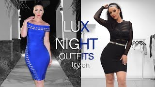 Luxurious Night Outfit Tryon with Bandage Dresses [upl. by Freida]