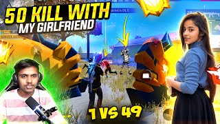 49 Kills Minimum Challenge Done ✔️ in Solo Vs Squad with My Girlfriend 😲 Free Fire Max [upl. by Odnumyer]