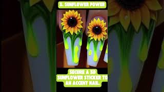 🌻 3D Sunflower Nails Summer Nail Art Tutorial 💅 [upl. by Kotta]