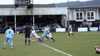 Merthyr Town v Poole Town  Tackle on Glenn Howes [upl. by Ymmik]