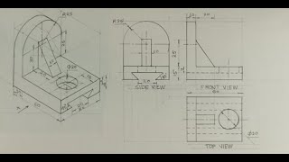 Orthographic projection  Technical drawing  Engineering drawing [upl. by Wendi]