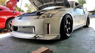 350z turbo installing a rev9 turbo kit  370z  g35  g37 [upl. by Ayo97]