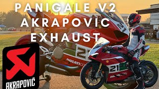 PANIGALE V2 AKRAPOVIC EXHAUST SOUND  4K [upl. by Adhern815]