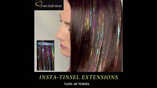 How to install tapein hair and tinsel extensions using onesided and twosided hair extension tape [upl. by Odlanar]