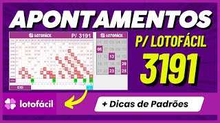 Lotofacil  Apontamentos e Dicas Para 3191 [upl. by Beshore]