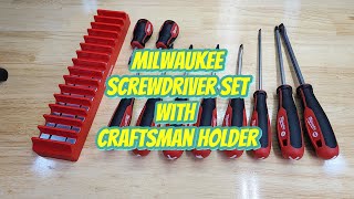 Milwaukee Combination Screwdriver Set with Craftsman Magnetic Screwdriver Holder [upl. by Frisse932]