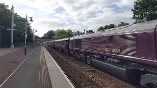 66 743 Royal Scotsman train at Broughty Ferry Dundee 16082021 [upl. by Yenrab]