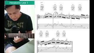 Hexatonic Lick 1 TABS guitar short lick [upl. by Wordoow]