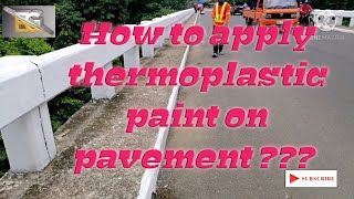 How to apply thermoplastic paint on pavement   engineering vlog [upl. by Elsworth425]