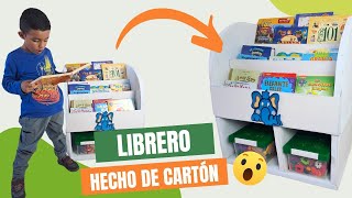 COMO HACER UN LIBRERO DE CARTÓN 📚MANUALIDAD HECHA CON UNA CAJAS DE CARTÓN♻️ [upl. by Carson]