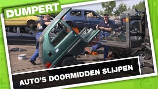 Autos doormidden slijpen  DUMPERT SCHROOTHOOP II CHALLENGE MET MASTERMILO [upl. by Akcirret]