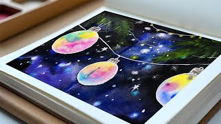 CREATE Stunning CHRISTMAS ORNAMENTS with Watercolor Painting [upl. by Wolfram]