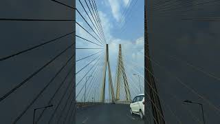 The Bandra Worli Sea Link is a 56kilometrelong arcshaped cablestayed bridge over shortvideo [upl. by Ayam]