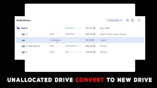 how to create new drive in windows laptop  unallocated disk Convert to New Drive  Disk partition [upl. by Onairam]