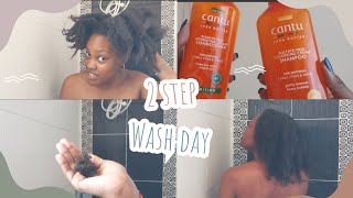 NATURAL HAIR WASH DAY ROUTINE  using Cantu products [upl. by Arbmat]