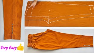 Very Easy Pant Trouser Cutting and stitching Step by Step  Pant Cutting and stitching for Begginers [upl. by Drona661]