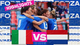 Highlights ItaliaPaesi Bassi 20  Femminile  Qualificazioni Women’s EURO 2025 [upl. by Ripp]