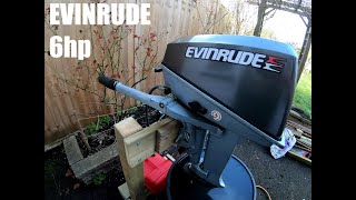 Evinrude 6hp Outboard Motor  Walk around plus Startup [upl. by Nessa]