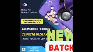 Advanced Certification course in Clinical Research clinicalresearchcourse ClinicalAimResearchInst [upl. by Ignacio973]