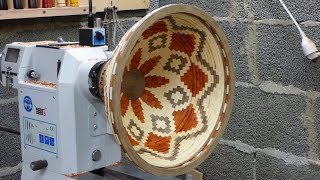 Turning a HUGE Segmented Bowl  Woodturning [upl. by Anaj]