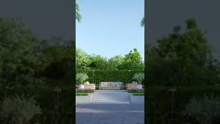 Garden Decorated with Palm Trees and Pine Trees [upl. by Cassiani]