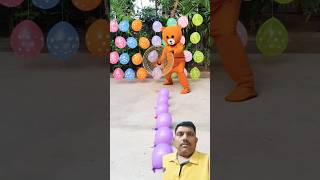 BALLOON COMPETITION WITH TEDDY 🎈😀  Pingo shorts  shorts short funny balloon [upl. by Peyter777]