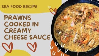 Delicious prawns cookedin a creamy cheese sauce food seafood cooking [upl. by Nwahsram]