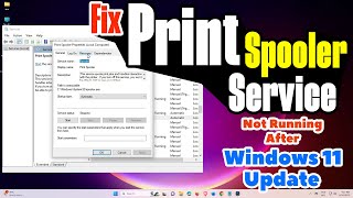 How To Fix Print spooler Service Not Running After Windows 11 Update [upl. by Aremmat319]