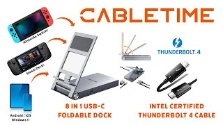 Cabletime 8 IN 1 USB C Foldable Dock amp Thunderbolt 4 Cable  Unbox  Test  Review cabletime [upl. by Aisek639]