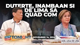 Duterte napikon kay De Lima [upl. by Brandise]