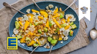 Blumenkohlsalat Rezept I Knackiger Sommersalat mit Avocado und Mango  EDEKA [upl. by Ynetsed]