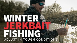 Winter Jerkbait Fishing Adjusting in Tough Conditions [upl. by Matland]