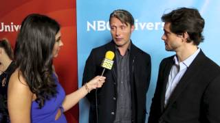 Hugh Dancy and Mads Mikkelsen from Hannibal  NBC Red Carpet  AfterBuzz TV Interview [upl. by Etneciv288]