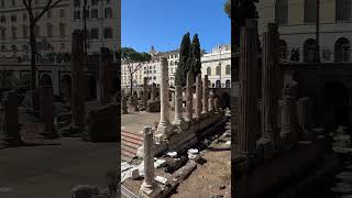 Curia of Pompey Largo di Torre Argentina Site of Julius Caesar Assassination in Rome Italy [upl. by Anaig]