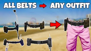 How To Get EVERY BELT on Any Outfit Glitch In GTA 5 Online 168 NO TRANSFER GET Cop belt amp MORE [upl. by Harahs]