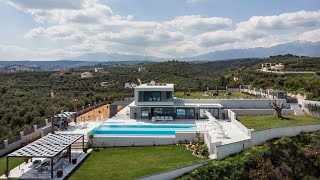 Stunning Seaside Luxury Villa with Panoramic Views in Chania Crete [upl. by Kenwee]