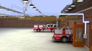 Plymovent  Diesel exhaust extraction system in a fire station Magnetic Grabber [upl. by Ardine]