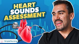 Heart Sounds Health Assessment DEMO  Nursing Student Assessment EASY [upl. by Ayotan]