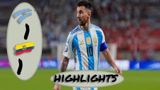 Argentina vs Ecuador 11  Todos los goles y resumen  2024 Cuartos de Final COPA AMÉRICA 2024 [upl. by Aitnohs]